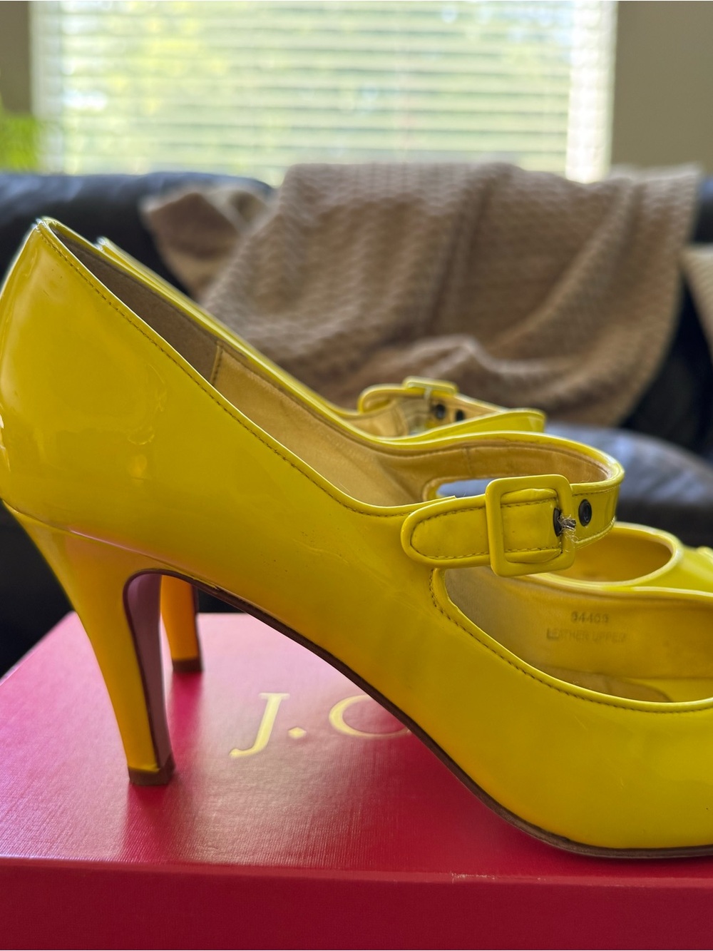 J. Crew Yellow Patent Mary Jane Heels